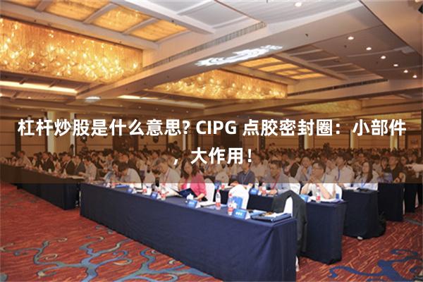 杠杆炒股是什么意思? CIPG 点胶密封圈：小部件，大作用！